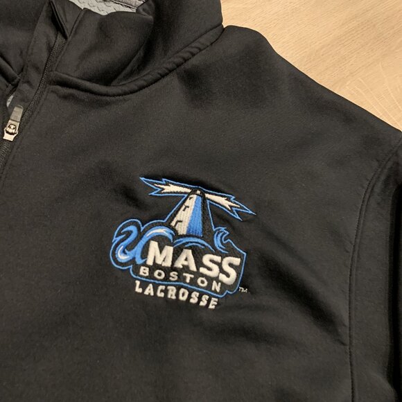 New Balance UMass Boston Beacons Lacrosse 1/4 Quarter Zip Jacket Men's XL Black - Picture 3 of 7